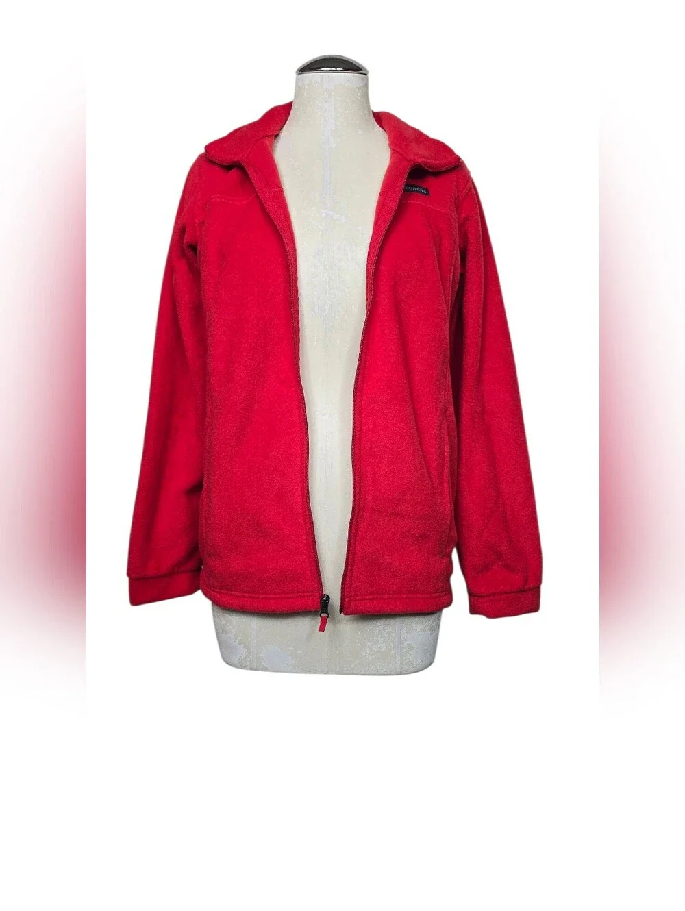 Columbia Red Fleece Full Zip Jacket Girls L 14-16